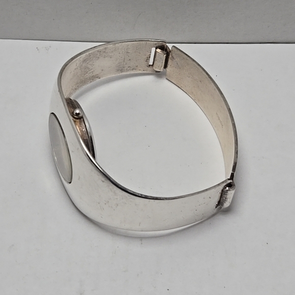 Womens Vintage Anne Klein Watch 30mm Silver Bangle Cuff Bracelet New Battery